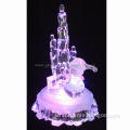 LED Holiday Home Decoration Light, Elegant Acrylic Crystal Snowman and Christmas Tree Sculpture